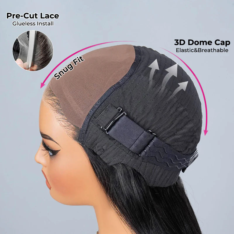 TODAYWIG Wear Go V5 | Tiny Knots Pre Bleached Upgraded Straight Glueless HD Lace Wig